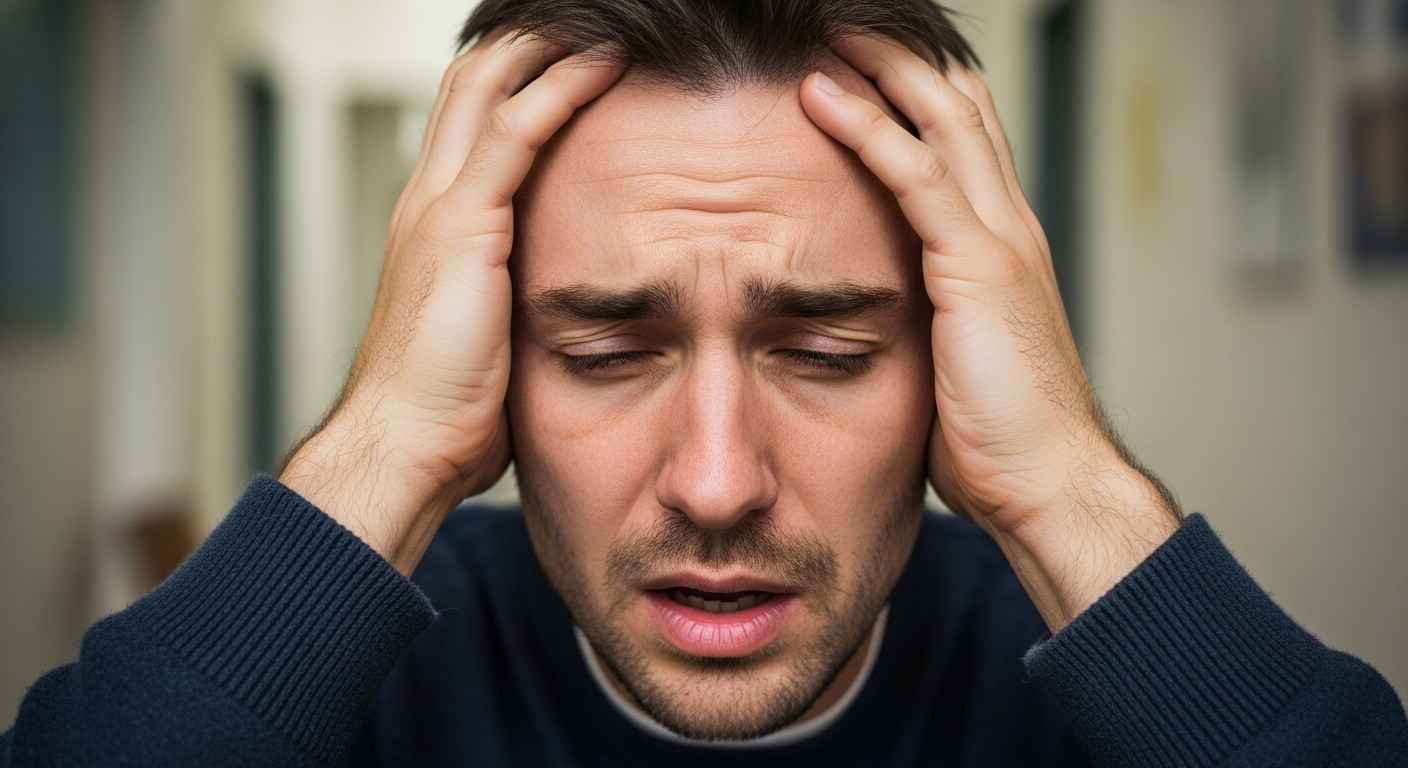 man feeling dizzy early sign of oxygen deprivation
