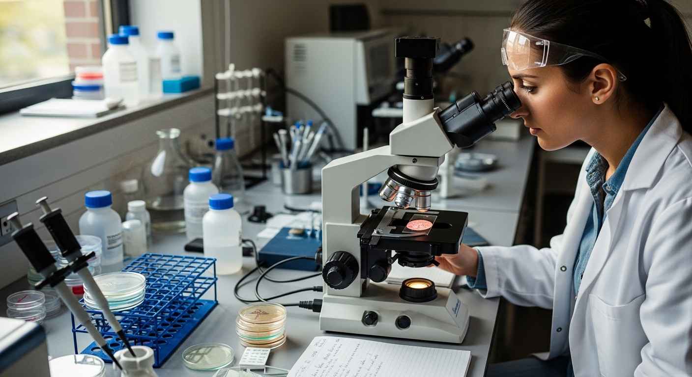 scientist studying brain cells after oxygen loss