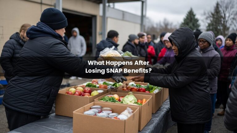 Losing SNAP benefits: volunteers hand out grocery boxes at a community food bank